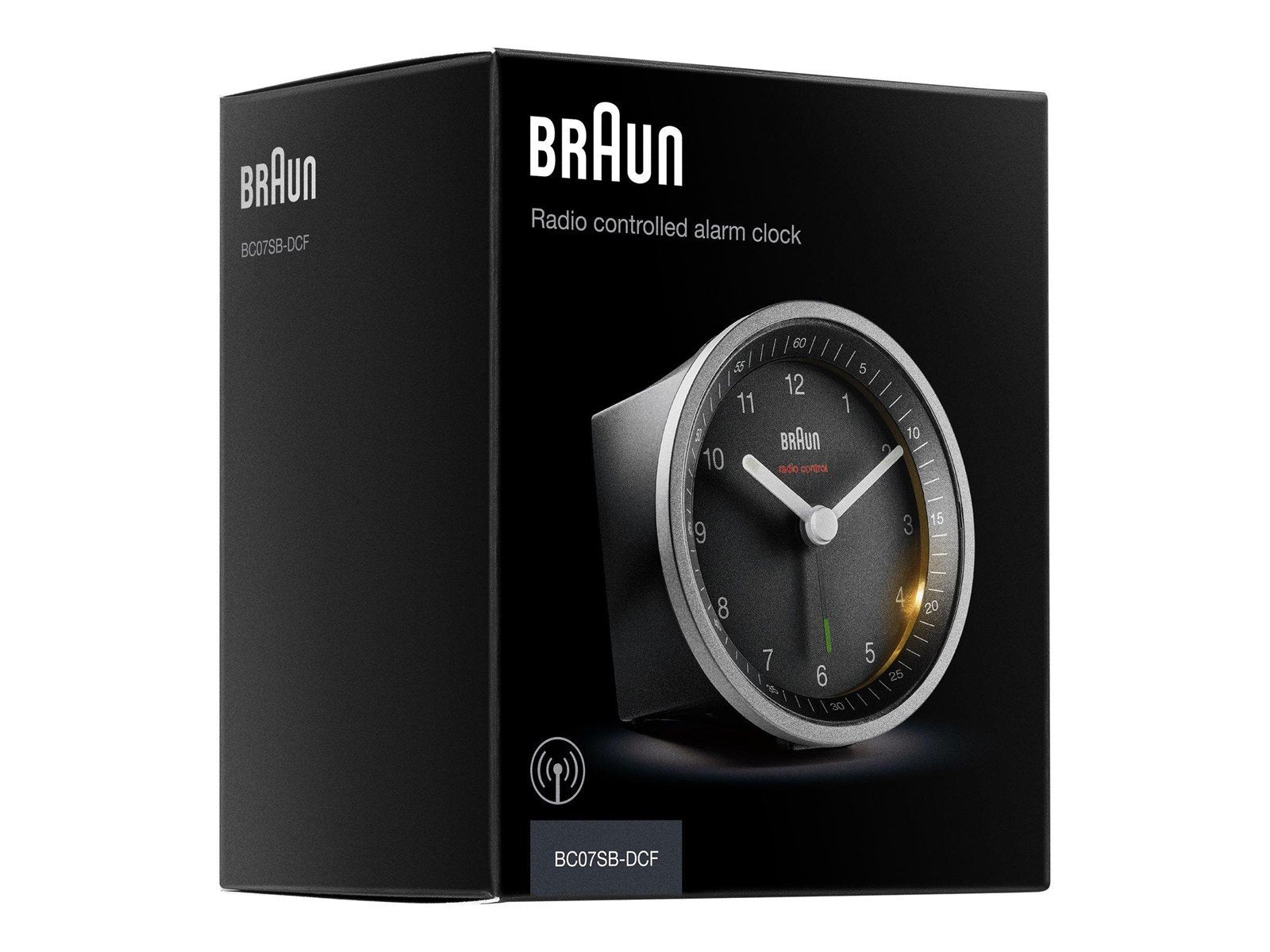 Braun BC07 - alarm clock - round - quartz - desktop - silver/black Braun BC07 - alarm clock - round - quartz - desktop - silver/black